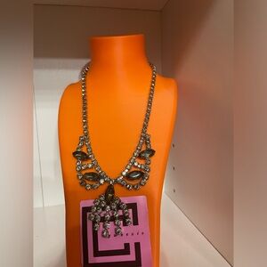 Vintage Julianna Glass Rhinestone Aurora Borealis Necklace